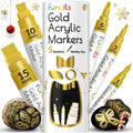Funcils Gold Acrylic Paint Pens - 5 Pack Metallic Markers for Wood & Metal