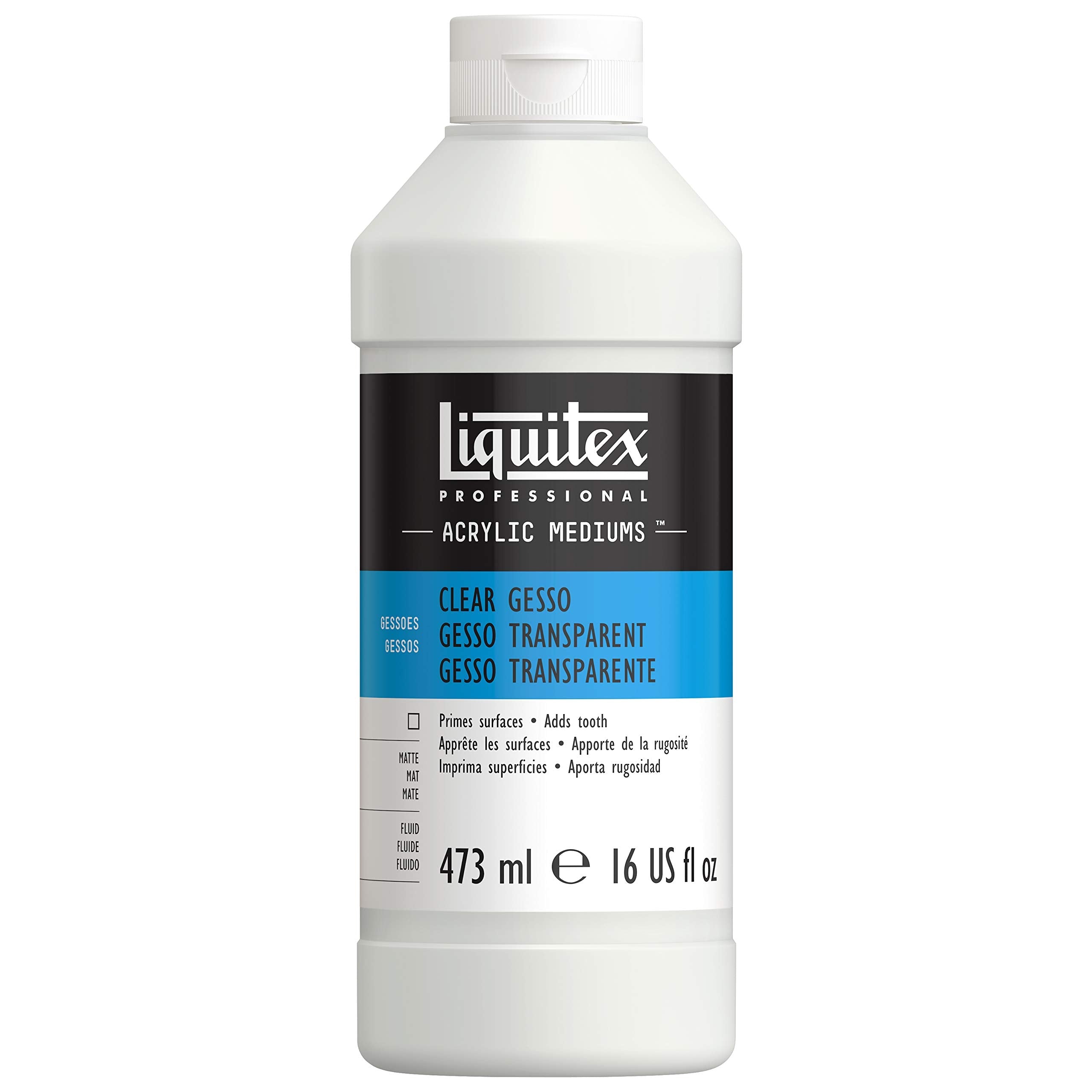 Liquitex Professional Acrylic Gesso Surface Primer, White, 473 ml