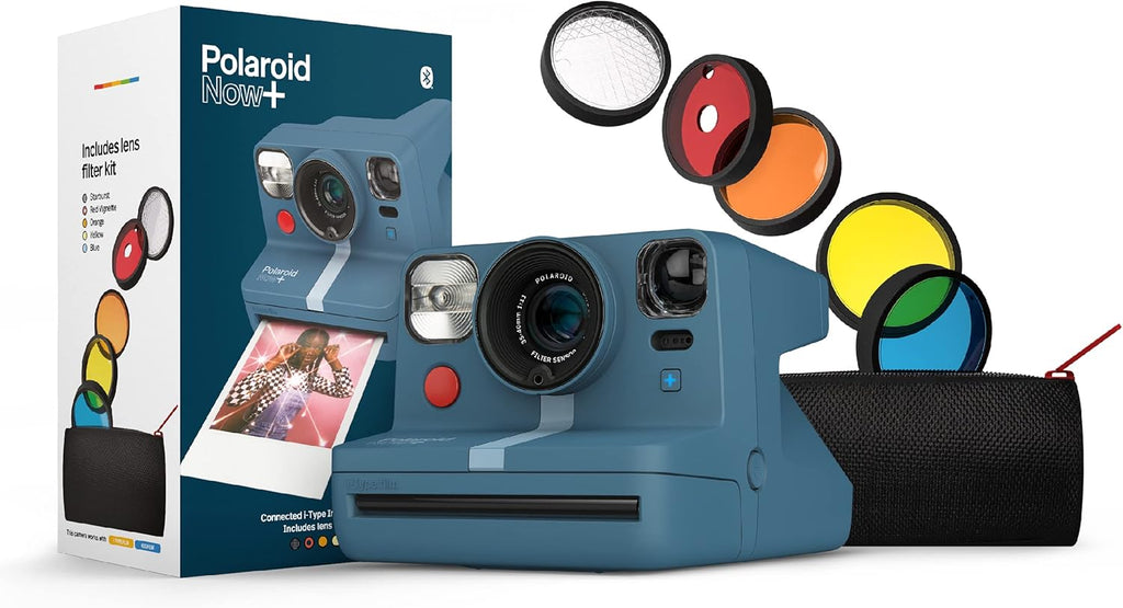 Polaroid Now+ i-Type Instant Camera with Bluetooth & Lens Filters – Calm Blue