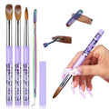 SAVILAND Kolinsky Acrylic Nail Brush Set | Sizes 6, 10, 14 | Purple Handle