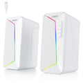 SOULION R40 Computer Speakers - Bluetooth 5.3 USB Powered PC Audio, White
