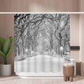 Woutay Winter Street Scenery Shower Curtain | Mold Resistant Polyester