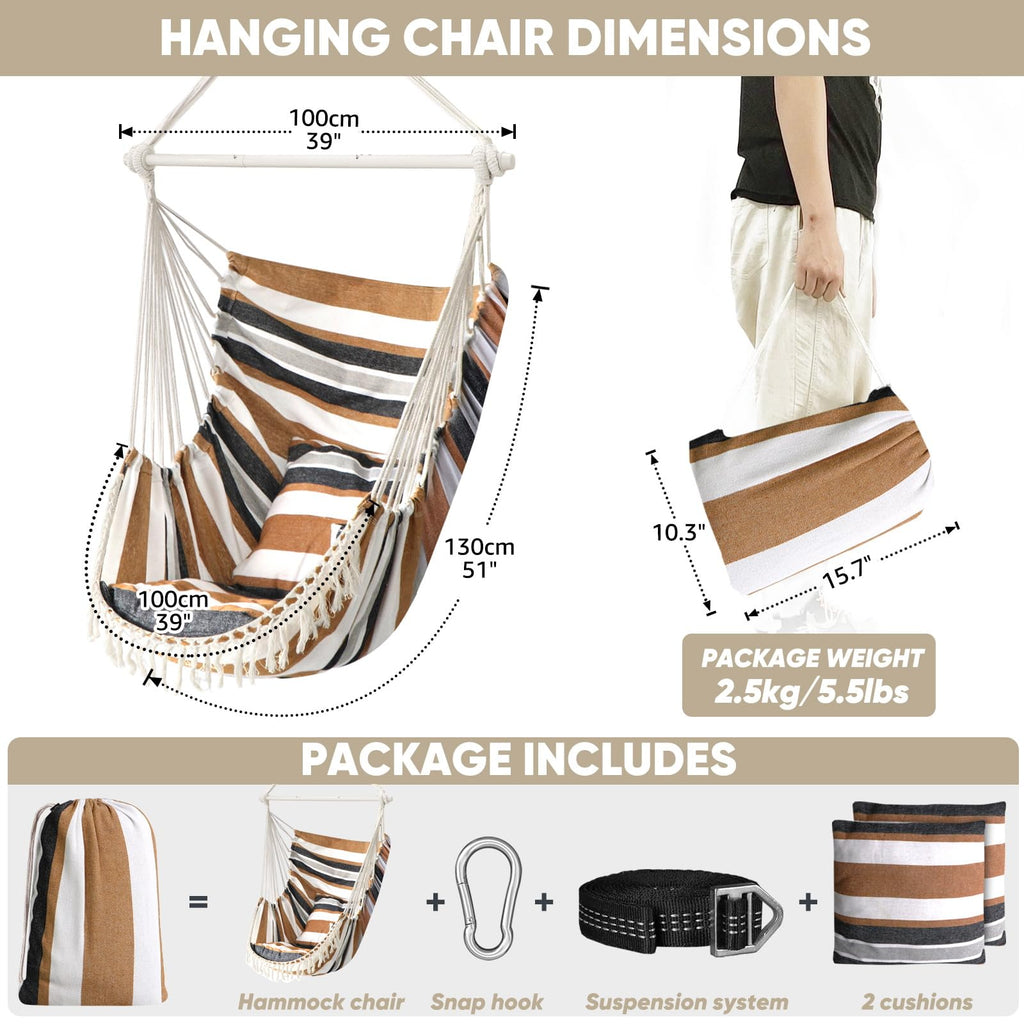 Chihee Hammock Chair Hanging Swing | 500lb Capacity Steel Spreader Bar