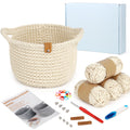 Reessy Crochet Kit for Beginners – Round Storage Basket with Thick Yarn
