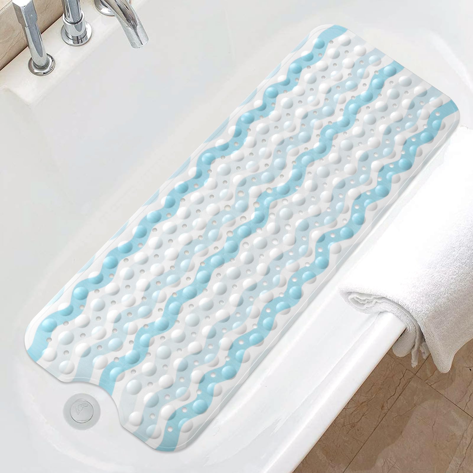 Extra Long Non-Slip Bath Mat – 40x100cm Massage Pebble