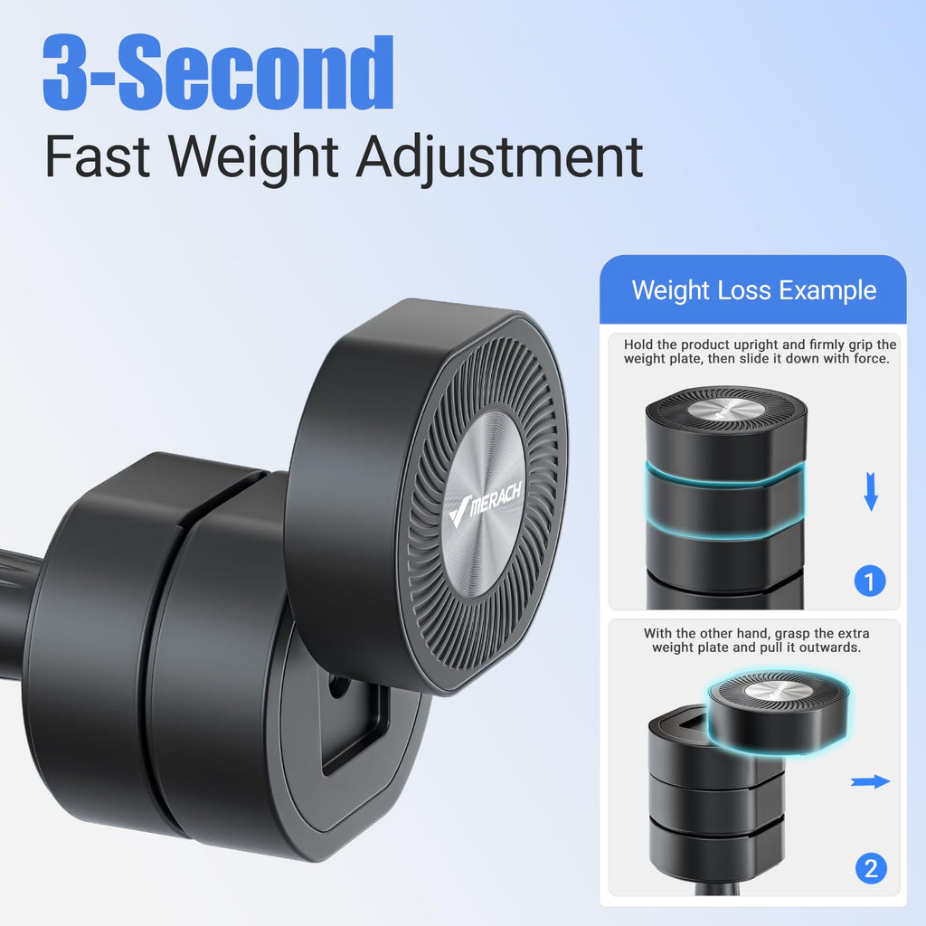 MERACH Adjustable Dumbbell Set of 2 | 4-in-1 Hand Weights 1-4kg - Black