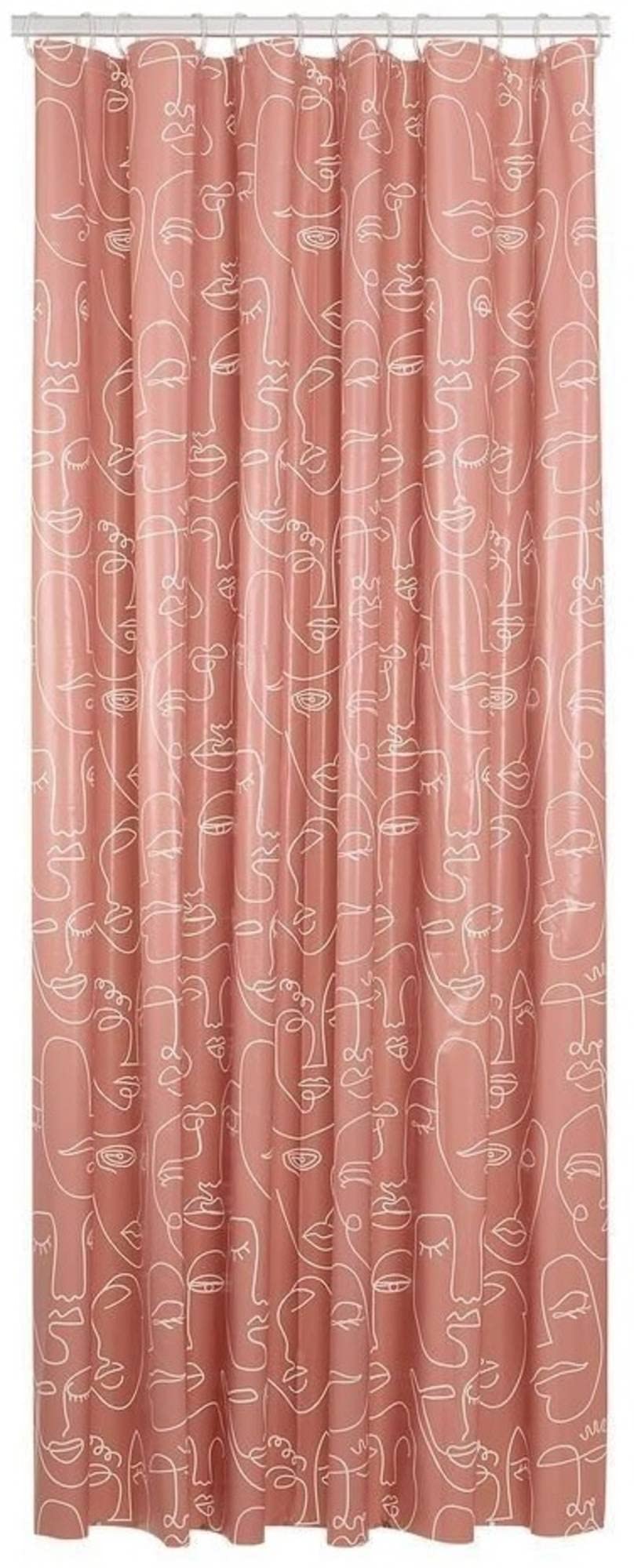Sealskin Mind Shower Curtain | 180x200 cm PEVA Waterproof - Dark Pink