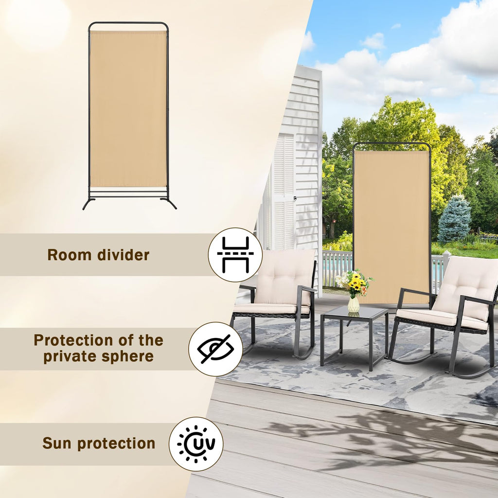 Angel Living 1 Panel Room Divider, Privacy Screen Composed of Polyester Fabric and Sturdy Iron Frame - image 4