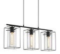 Eglo Loncino 3-Flame Vintage Pendant Lamp | Black Steel & Tinted Glass