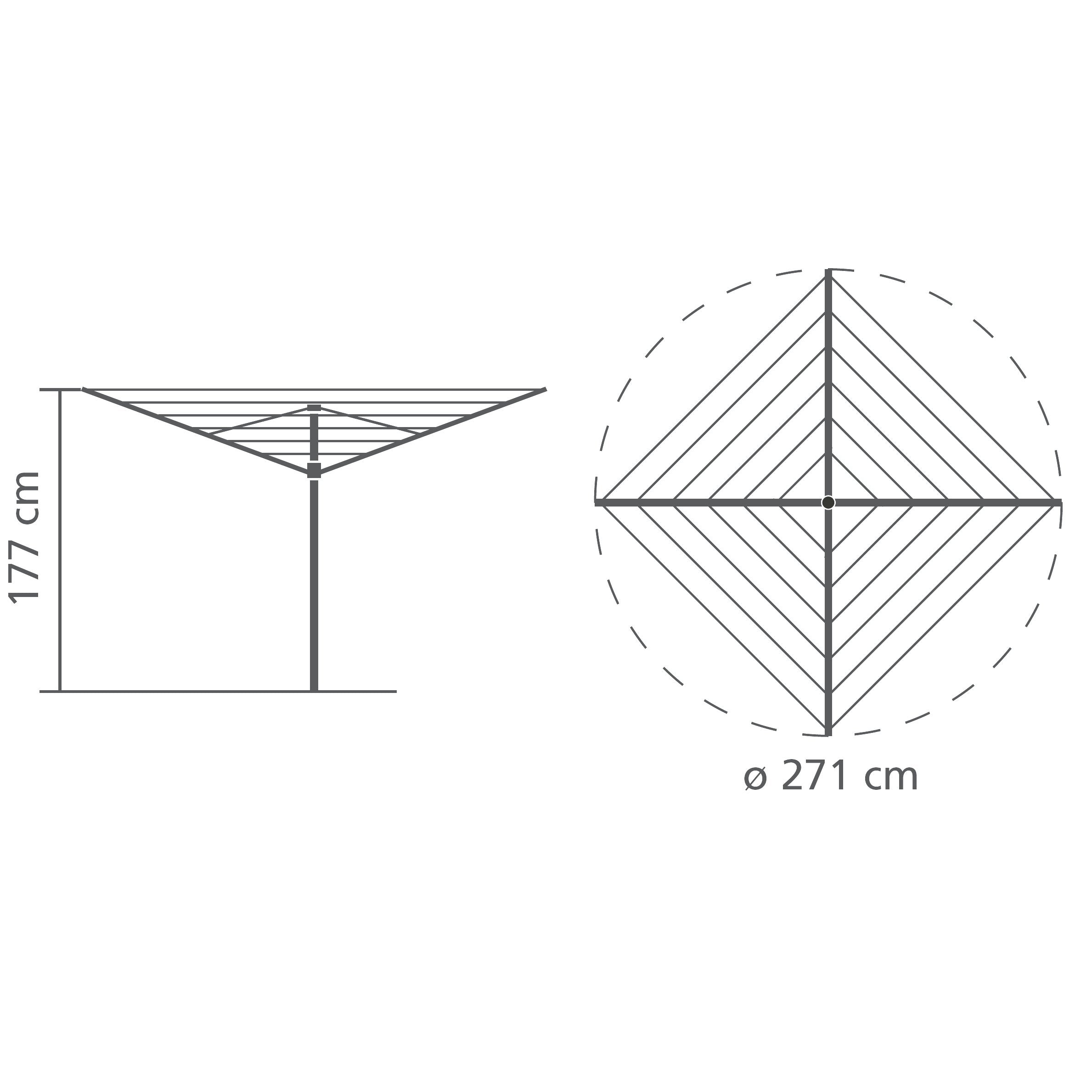Brabantia Essential 40m Rotary Washing Line | 4-Arm Outdoor Dryer