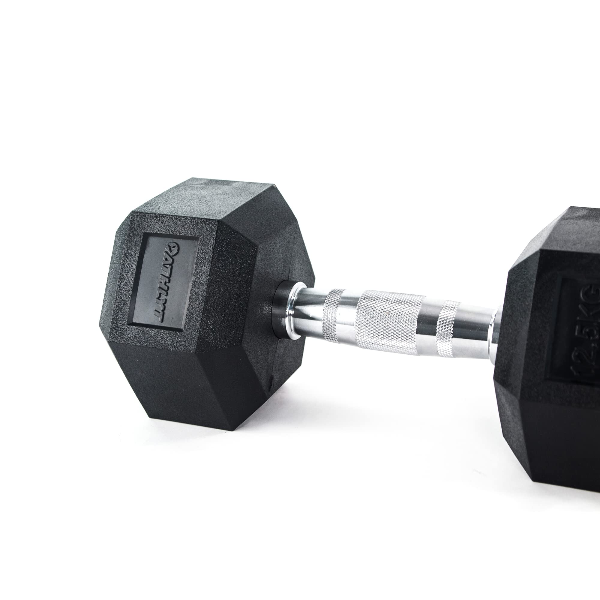Athlyt Rubber Hex Dumbbell – 12.5kg Single Weight for Strength Training