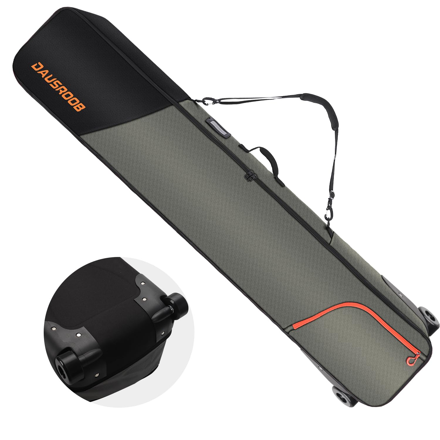 DAUSROOB Padded Snowboard Bag with Wheels | 1680D Waterproof Ski Bag