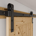 6.6FT Black Heavy Duty Sliding Barn Door Hardware Kit