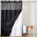 Furlinic Hookless Shower Curtain | 96" Extra Long Waffle Fabric with Liner