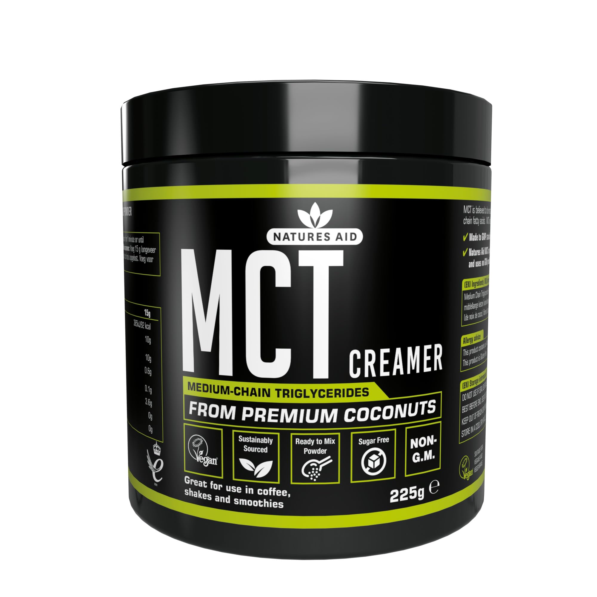 Natures Aid MCT Oil Powder – Premium Coconut Keto Creamer for Coffee