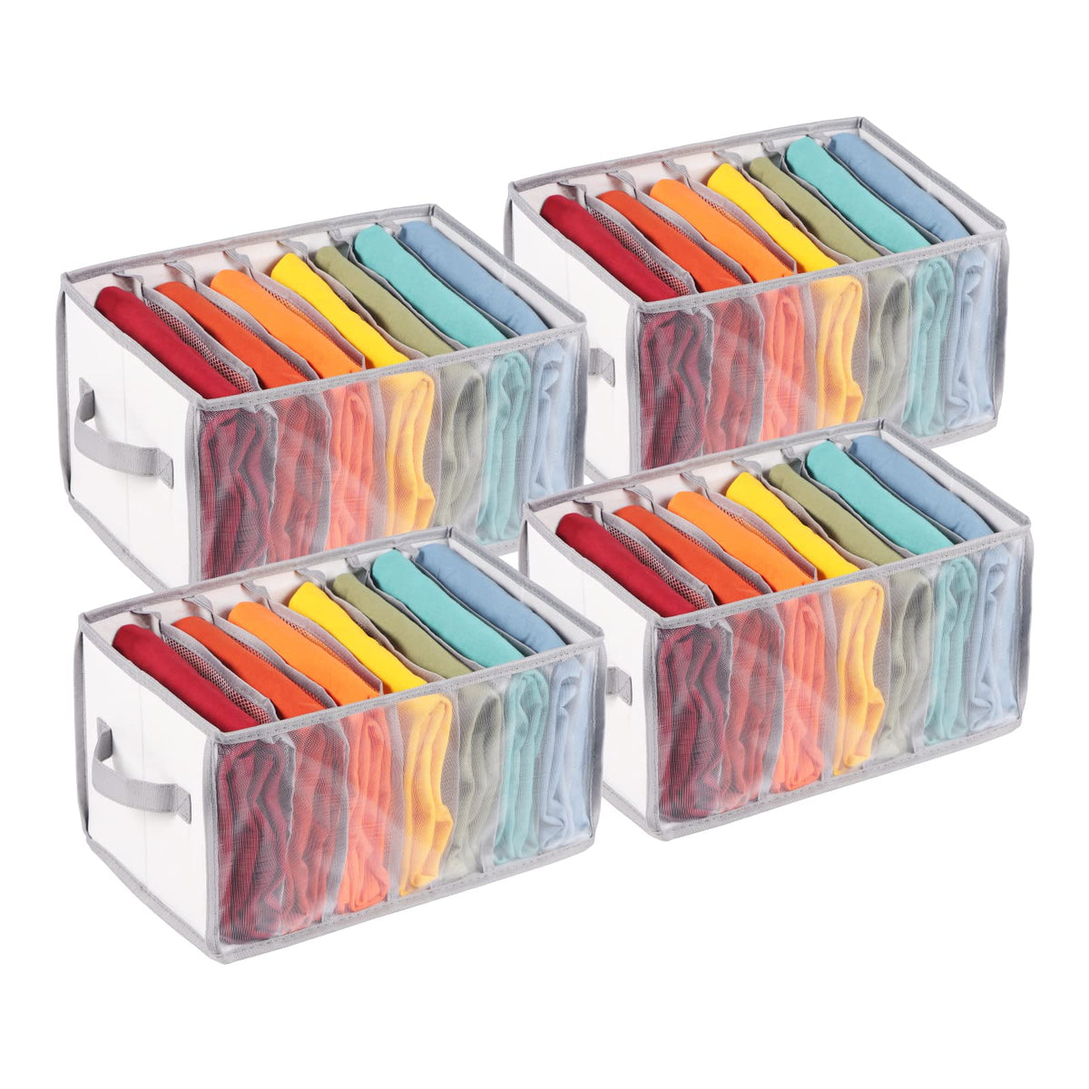 Univivi Large Clothes Drawer Organiser, 7 Grids, 4 pack - image 1