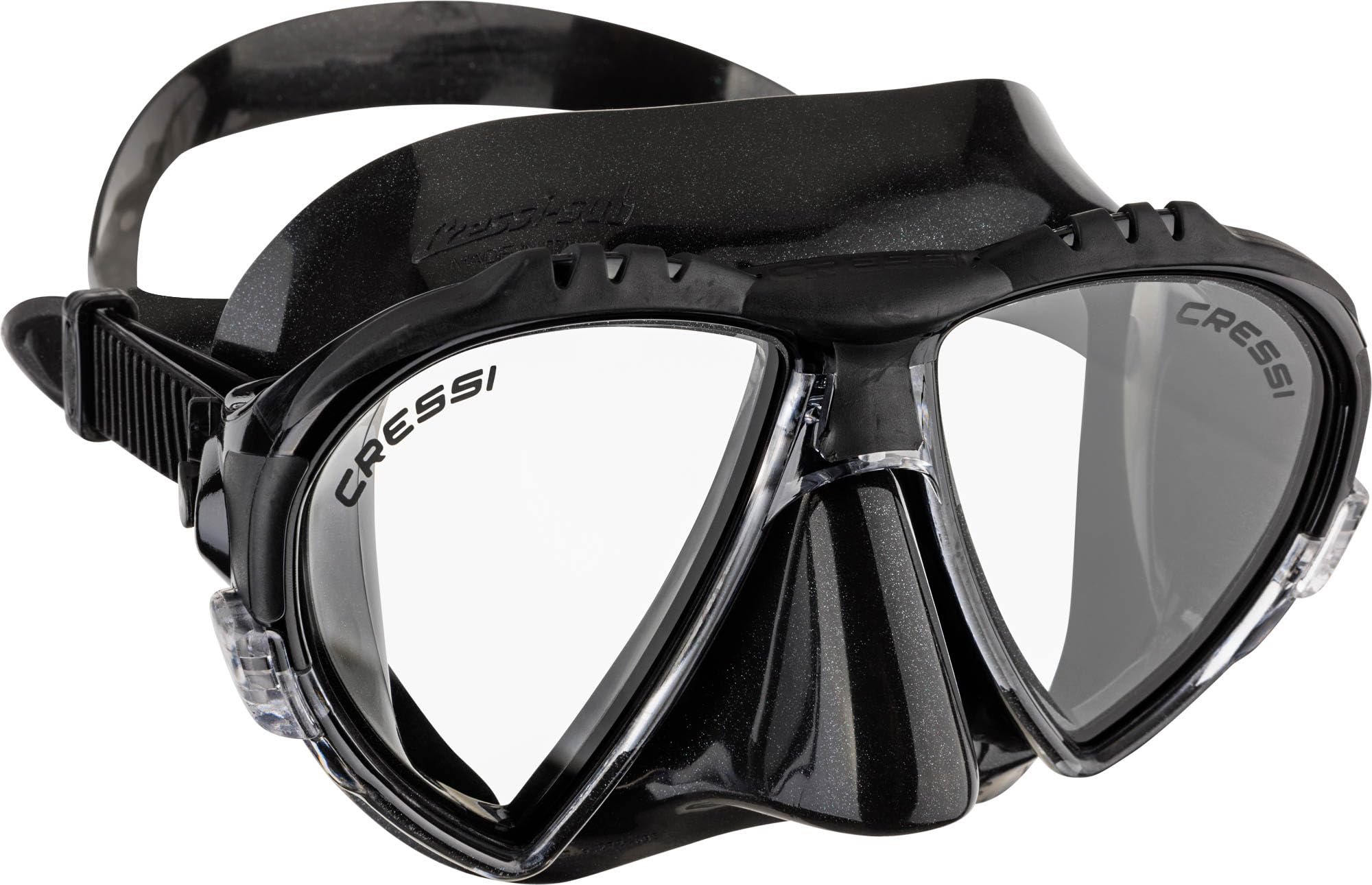 Cressi Matrix & Gamma Diving Snorkelling Set – Low Volume Mask - Black
