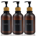 Jolof Store 3-Piece Amber Soap Dispenser Set | 500ml Refillable PET Bottles