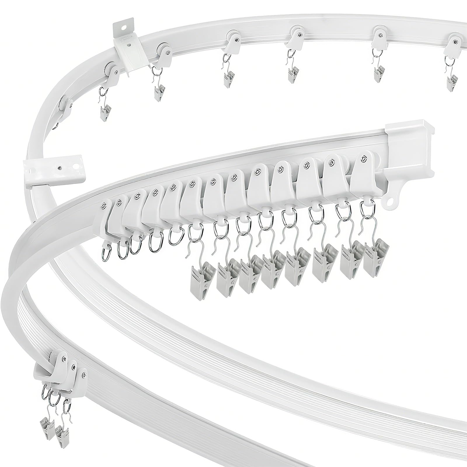 12Ft Flexible Ceiling Curtain Track – Bendable PVC Rail System