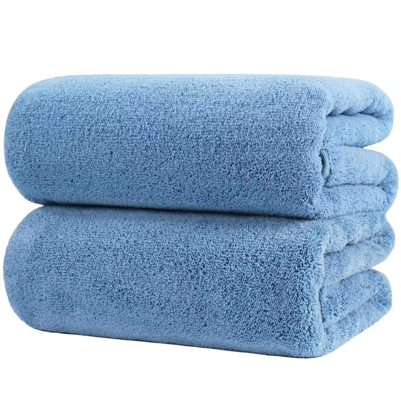 Polyte Microfibre Bath Sheets – Quick Dry Lint Free Towels, 2 Pack, Blue