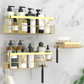 Kegii Gold Shower Caddy – 2-Pack Adhesive Stainless Steel Organiser
