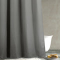 Popkozzi Grey Waffle Weave Shower Curtain | Heavy Duty Fabric Bath Decor
