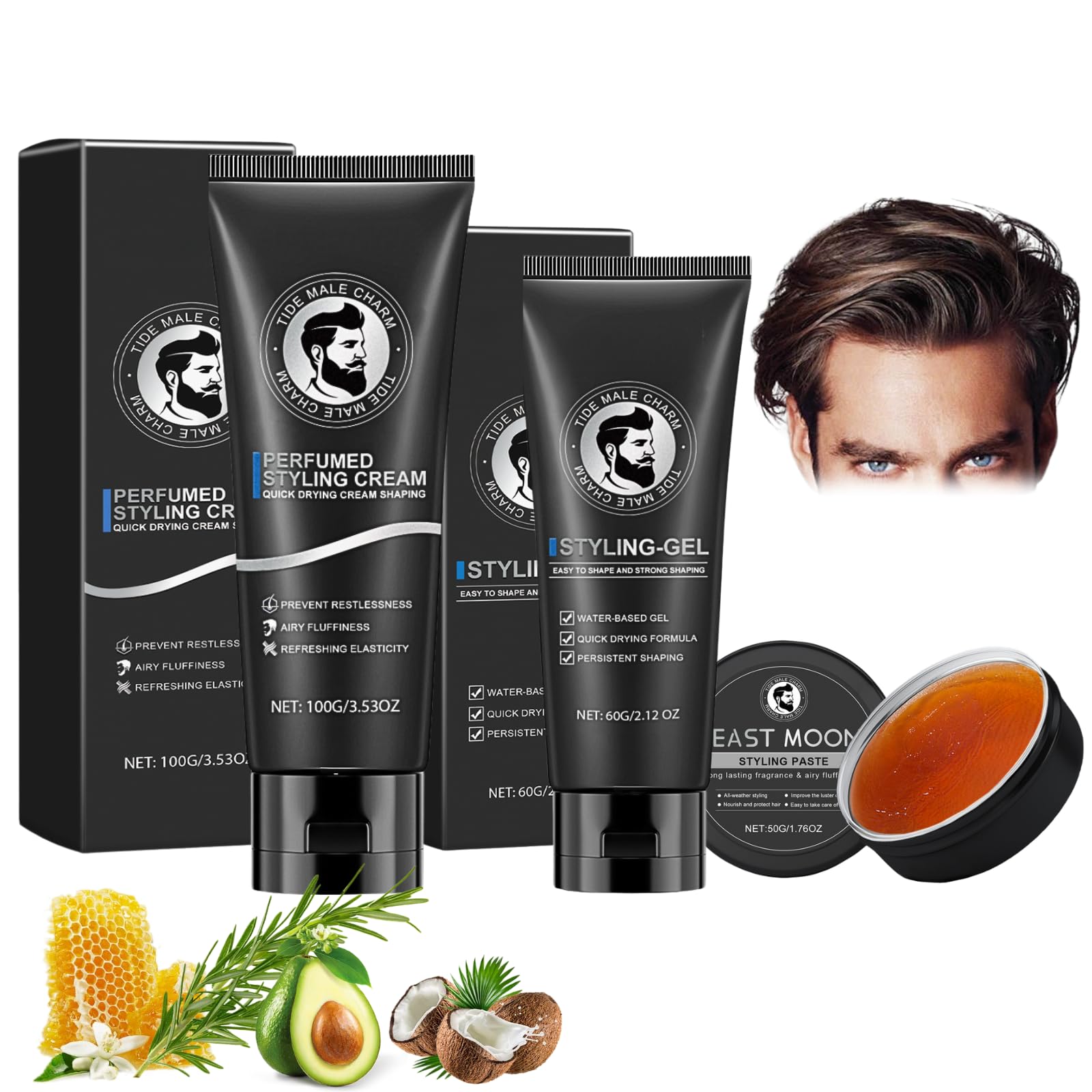 3-Piece Men's Hair Styling Set – High Hold & Matte Finish