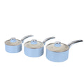 Swan Retro 3 Piece Induction Saucepan Set – Blue Non-Stick Ceramic