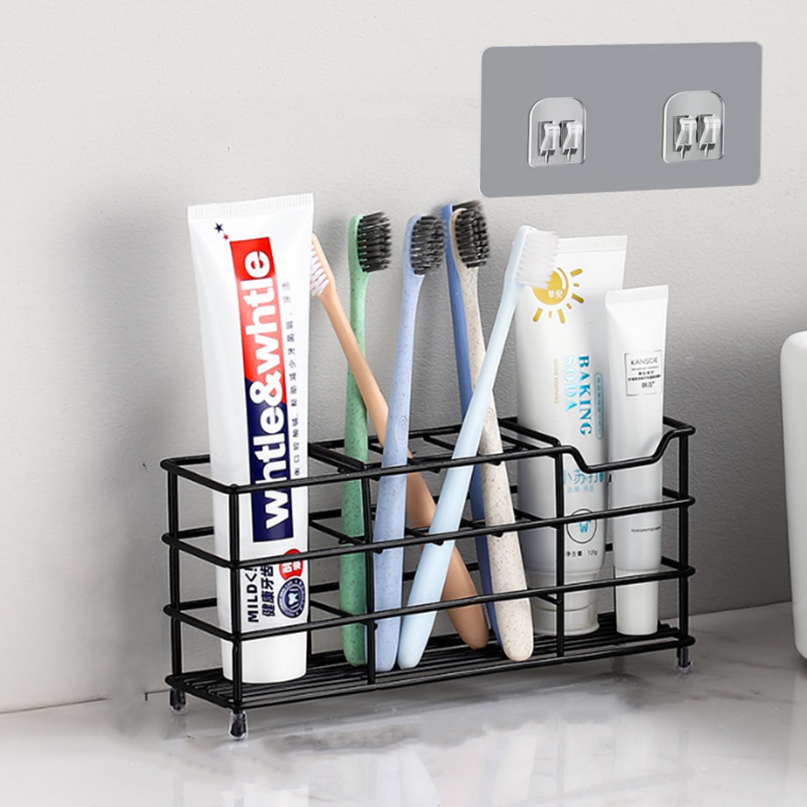 Binwat Stainless Steel Toothbrush Holder – Wall Mounted 5-Slot Caddy