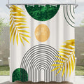 Lerores Dark Green Leaves Shower Curtain | 120x200cm Anti-Mould Polyester