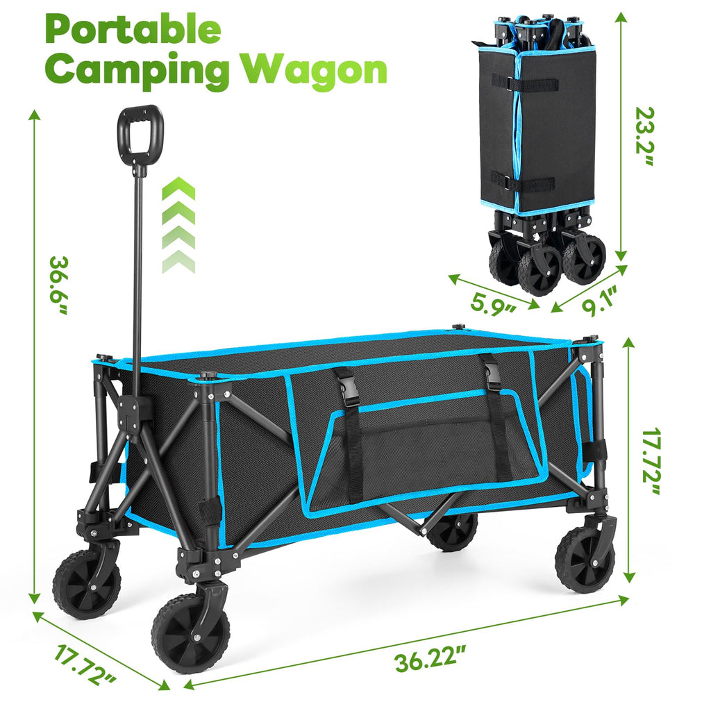 Jolof Store Heavy Duty Folding Wagon – 150L Foldable Camping Cart