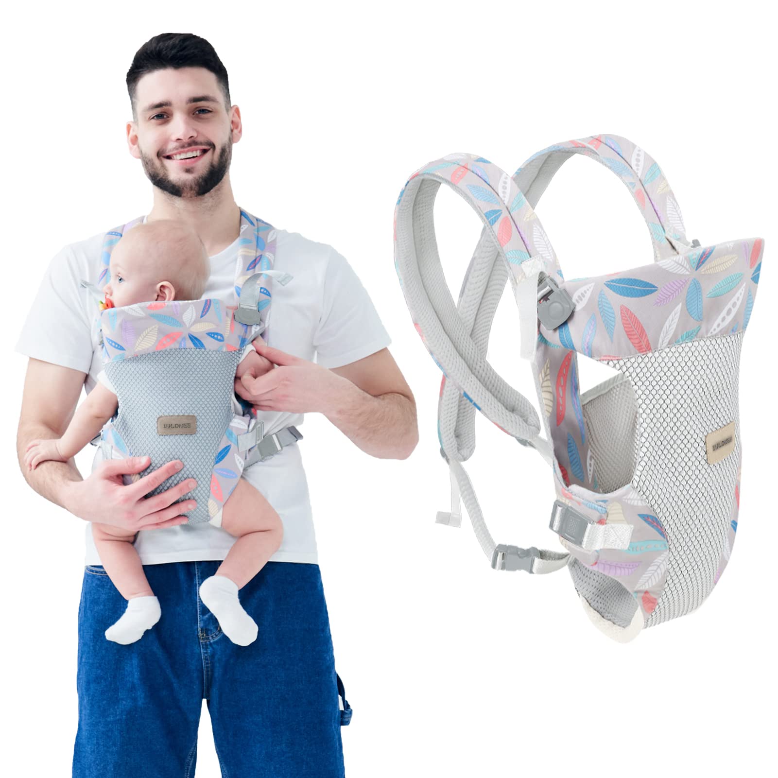 IULONEE 4-in-1 Baby Carrier Wrap | Ergonomic Waist Stool - Blue
