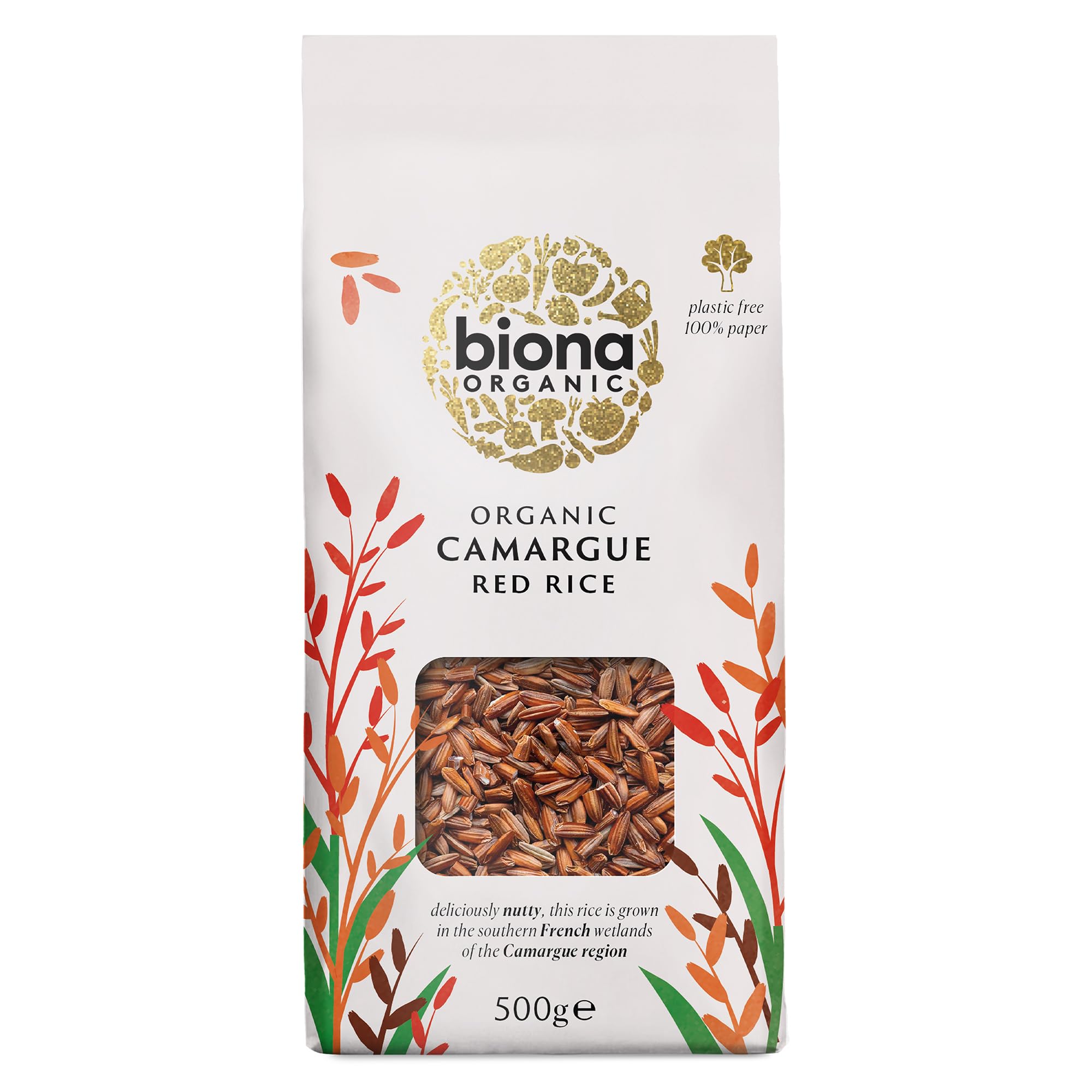 Biona Organic Red Camargue Rice – Whole Grain, 500g (Pack of 6)
