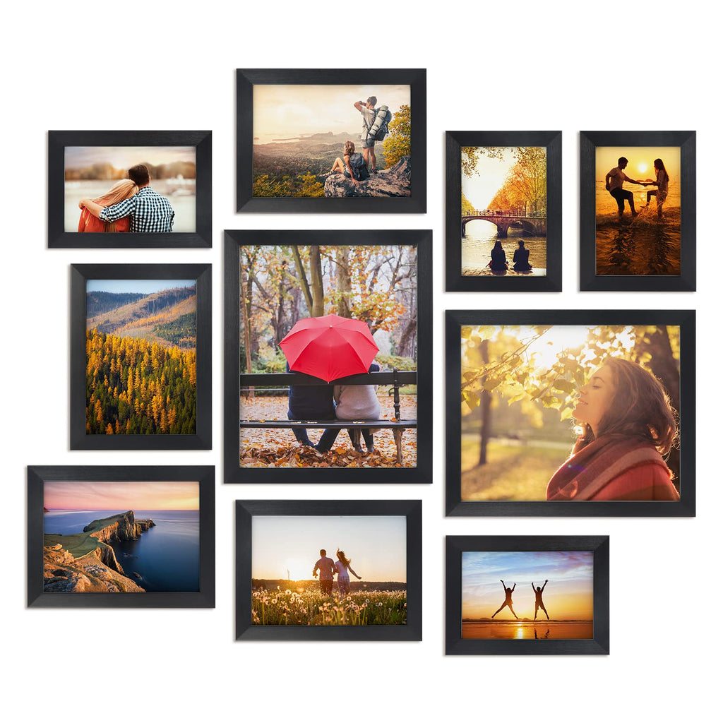 Giftgarden 10-Piece Black Photo Frame Set | Gallery Wall Collage Kit