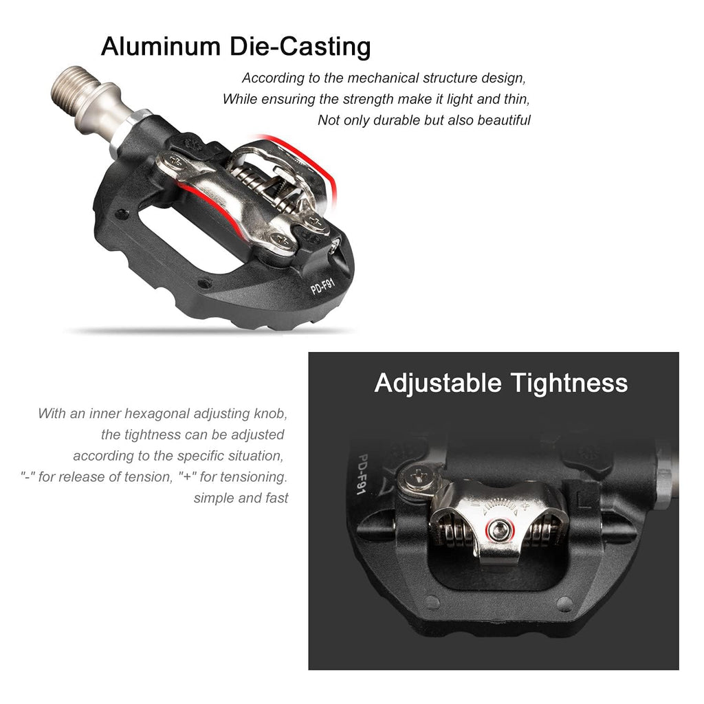 Jolof Store MTB Pedals | Dual Platform SPD Compatible Nylon Fiber