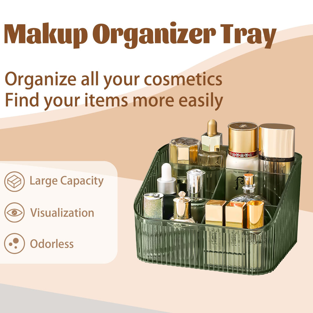 Homeanda Makeup Organiser Storage Compartments, Skin Care Cosmetic Organiser, Makeup Organiser and StorageGreen - image 4