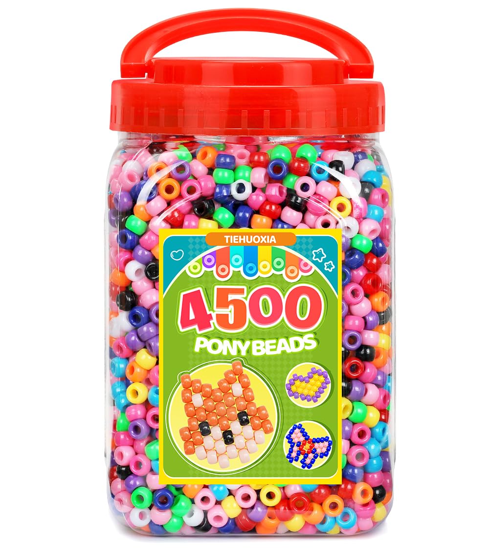 Tiehuoxia 4500pcs Pony Beads for Bracelet Making | 6x9mm Kandi Beads