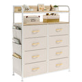 Mintnook 8-Drawer Fabric Dresser – Large Storage Unit with Wood Shelves