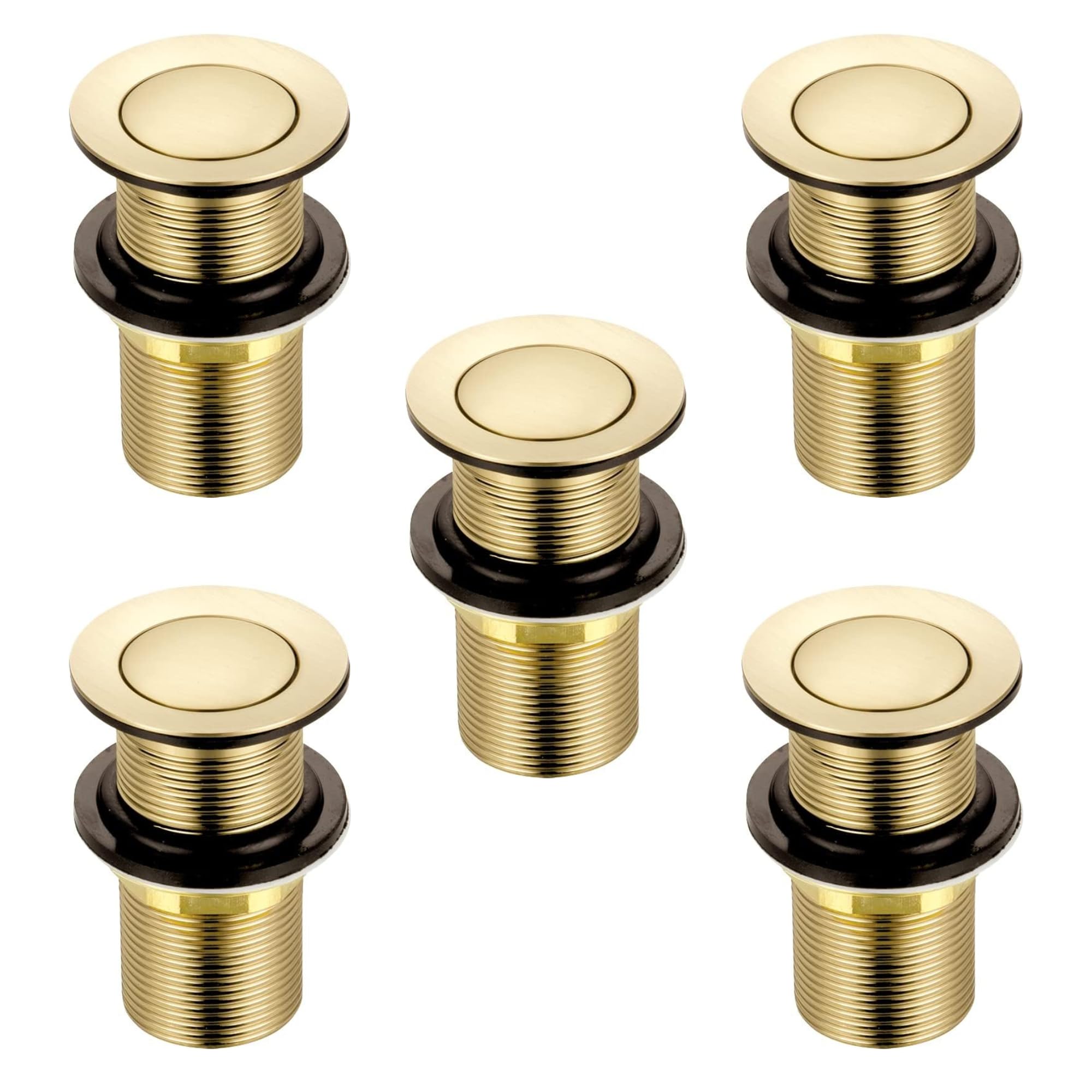Xcel Home Brushed Gold Unslotted Basin Waste | Brass Click Clack Plug