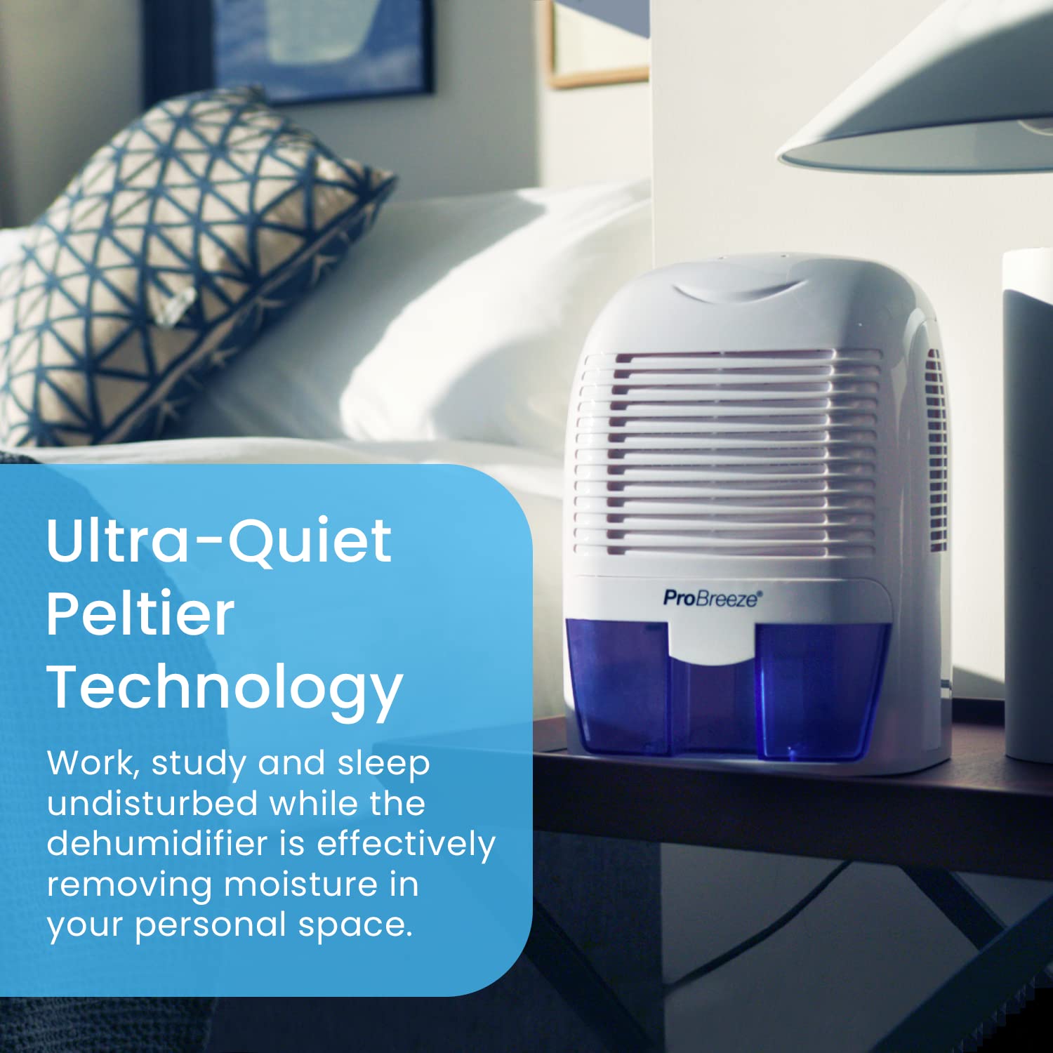 Pro Breeze 1500ml Portable Dehumidifier | Ultra-Quiet Peltier Technology