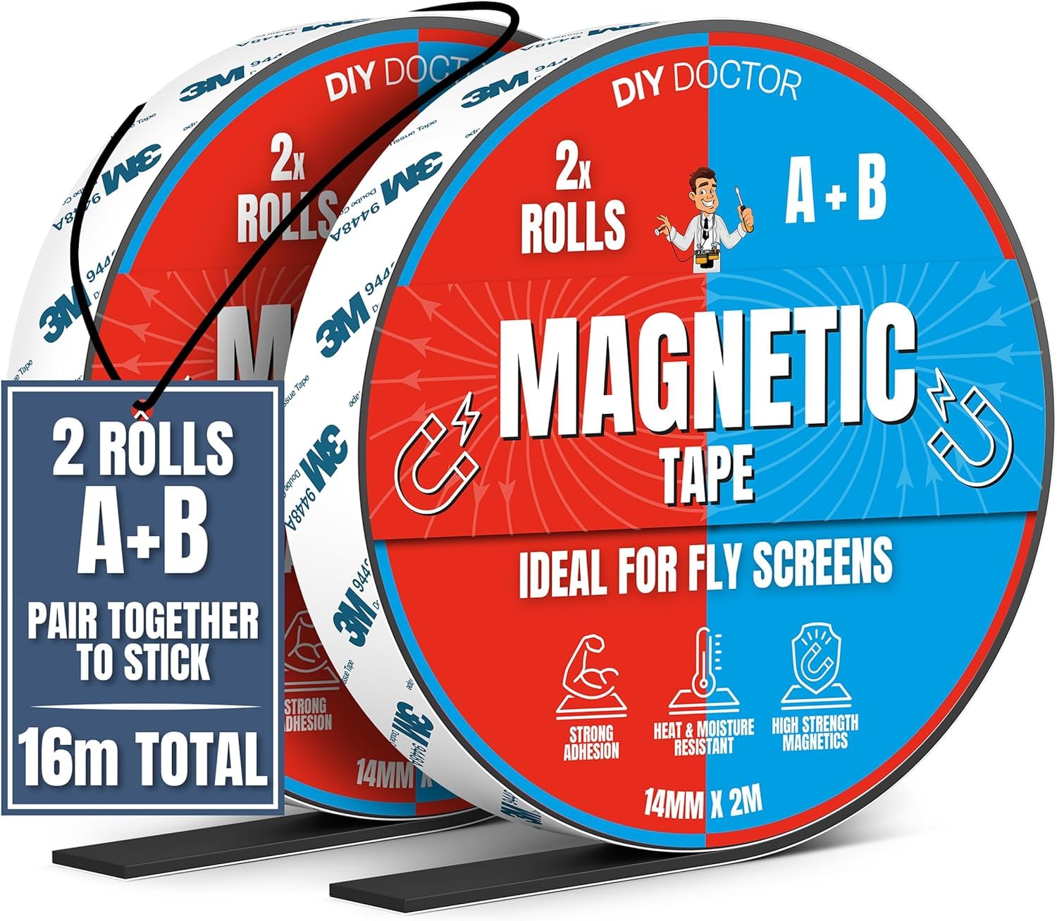 DIY Doctor A+B Magnetic Tape – 16m Self Adhesive Magnetic Strips