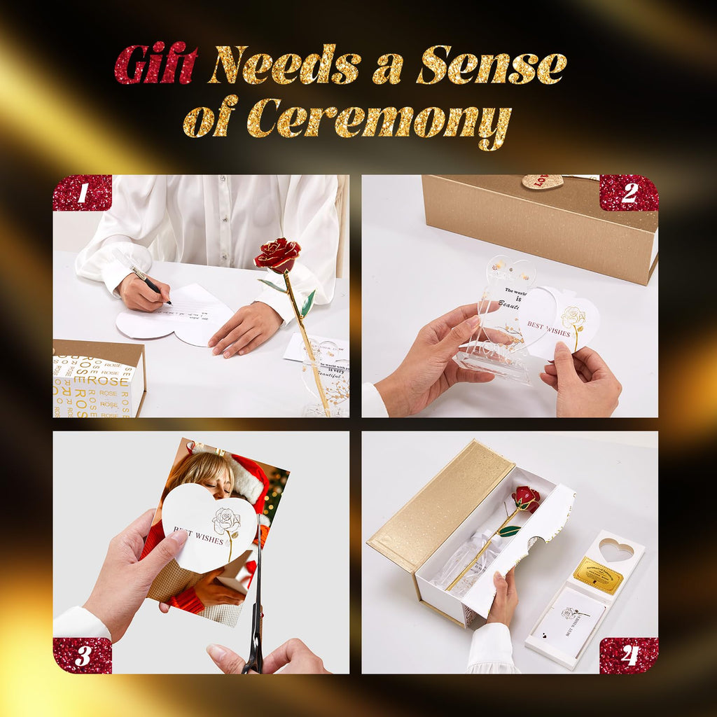 Mikasol 24K Gold Dipped Preserved Rose – Forever Infinity Flower Gift