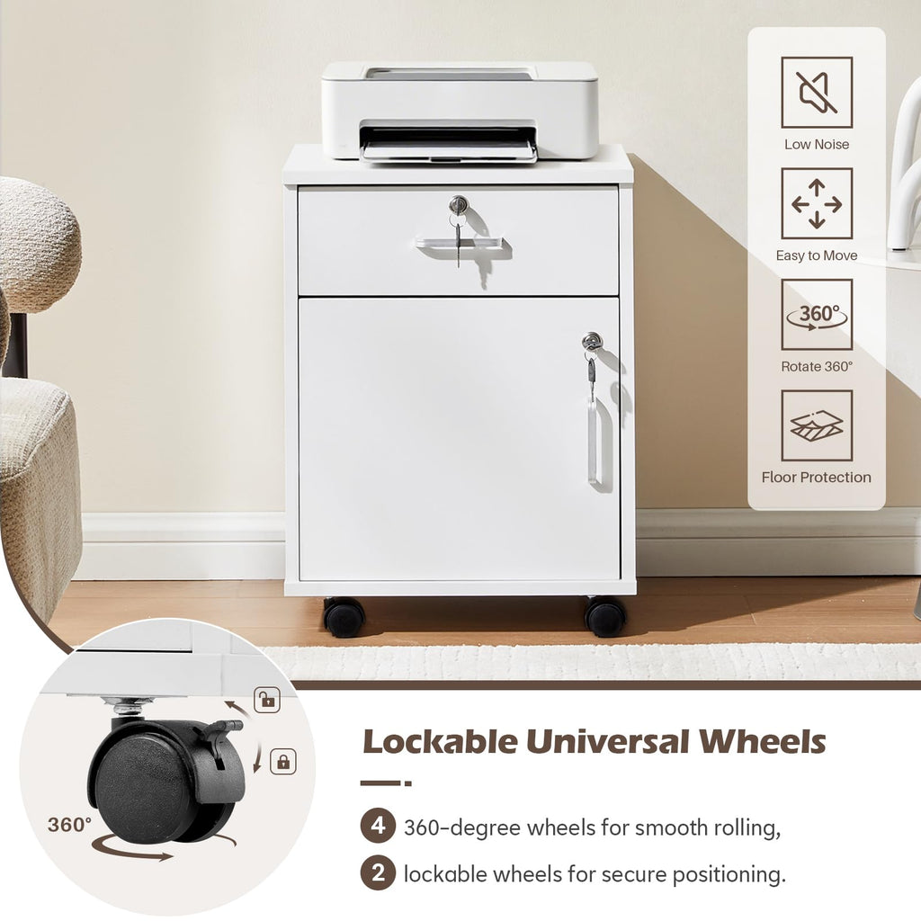 TUKAILAi Mobile Filing Cabinet, Lockable Drawer and Cabinet for Home Office - image 3
