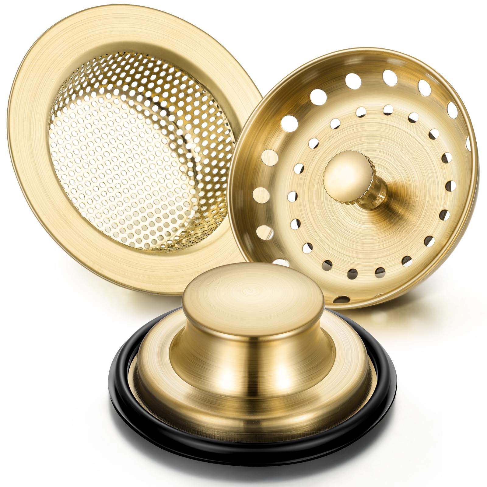 Mudder 3-Piece Kitchen Sink Strainer and Stopper Set | Stainless Steel