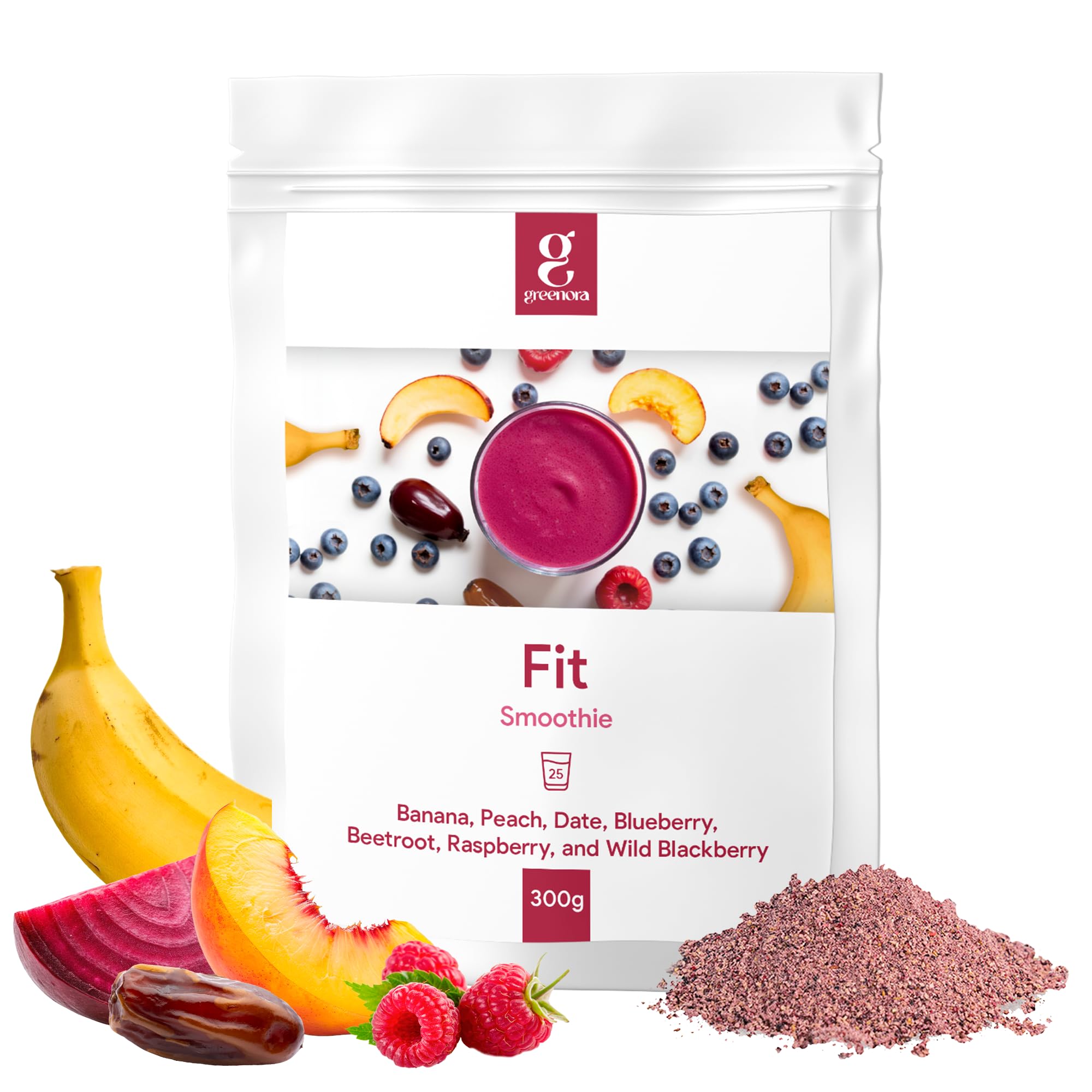 GREENORA Vegan Smoothie – 100% Natural Freeze-Dried Fruit Powder, 300g