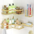 Ruhetfam 4-Pack Corner Shower Caddy | Adhesive Stainless Steel Shelf
