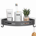 GRICOL Corner Shower Caddy | No-Drill Rustproof Metal Shelf - Grey
