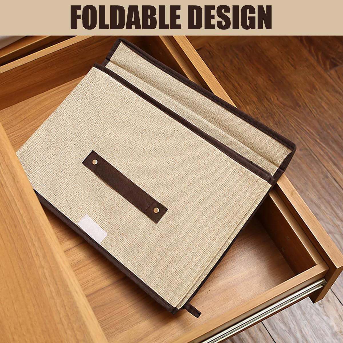 Fabric Storage Boxes with Lids 4 Pack, Foldable Storage Box, 38X25X25cm - image 5