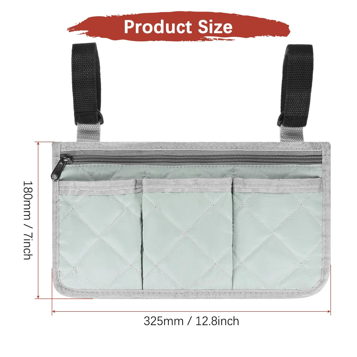 TIXIPEM 1-Pack Beach Chair Armrest Bag 12.8"x7" Polyester Grey - image 3