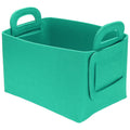 sourcing map Felt Storage Bin, 28 x 18 x 15cm Foldable Organizer Basket with Handles - image 1